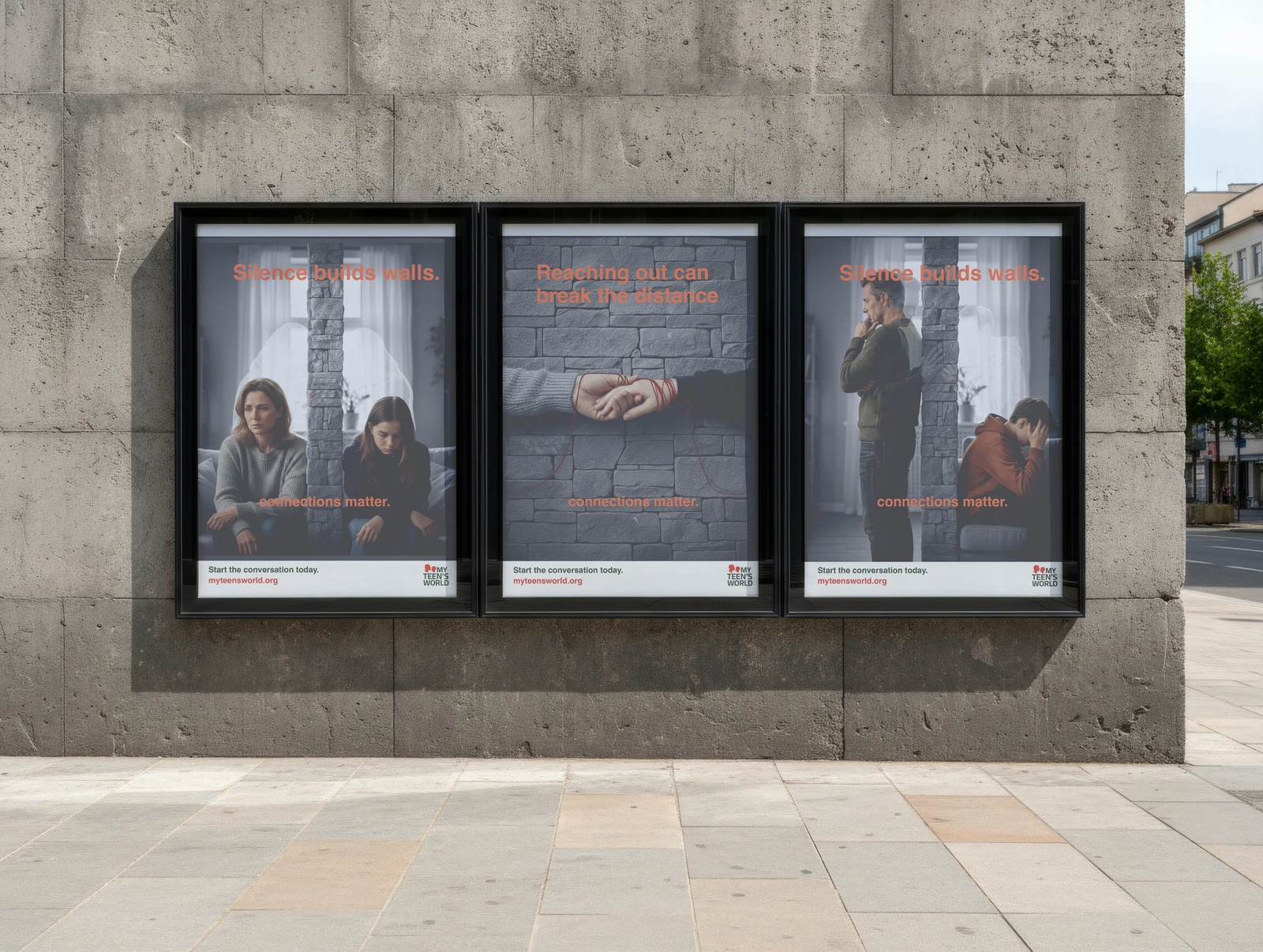 My Teen's World bus-stop billboard mockup